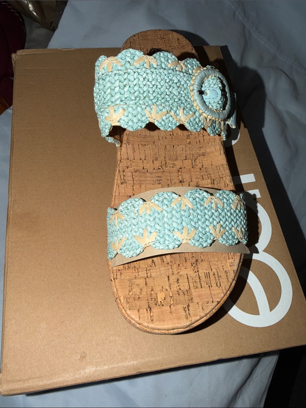 Earth Sky Blue Braided Cork Slide with Buckle - Picture 7 of 8